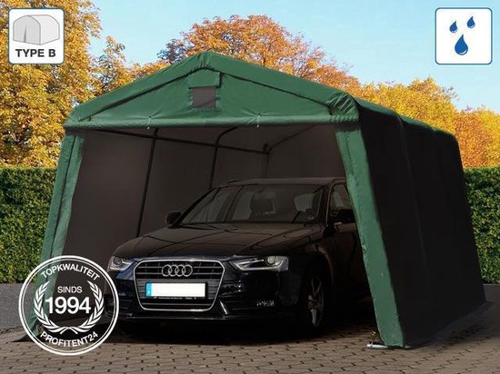 Garagetent - Auto tent – 3,3x4,8m - PVC / donkergroen / 100% waterdicht &  UV-bestendig | bol