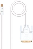 Câble de conversion Mini DP vers DVI, Mini DP/M - DVI/M, Blanc, 5.0 m
