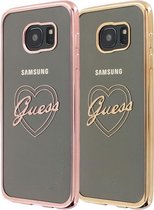 Guess Heart TPU Back Cover - Geschikt voor Samsung Galaxy S7 Edge - Goud