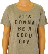 Gino Santi Bigshirt, Slaap T-shirt: Grijs melange It's Gonna be a Good Day
