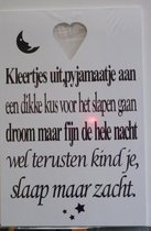 Tekstbord kleertjes uit wit