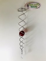 Nature's Melody Crystal Vortex Spinner Wind Spinner Kristal staart 35cm met rode glazen kogel van 4cm ,De beste kwaliteit ! wind vanger, Twister ,Hoogwaardige RVS spiraal