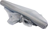 Organza stof, b: 50 cm, zilver, glans, 10 m