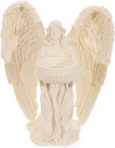 Theelichthouder - Knielende engel - met waxinelicht houder - 18 cm