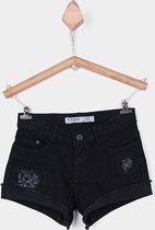 Tiffosi-Meisjes-denim short-korte spijkerbroek-Chloe100-kleur: zwart-maat 110