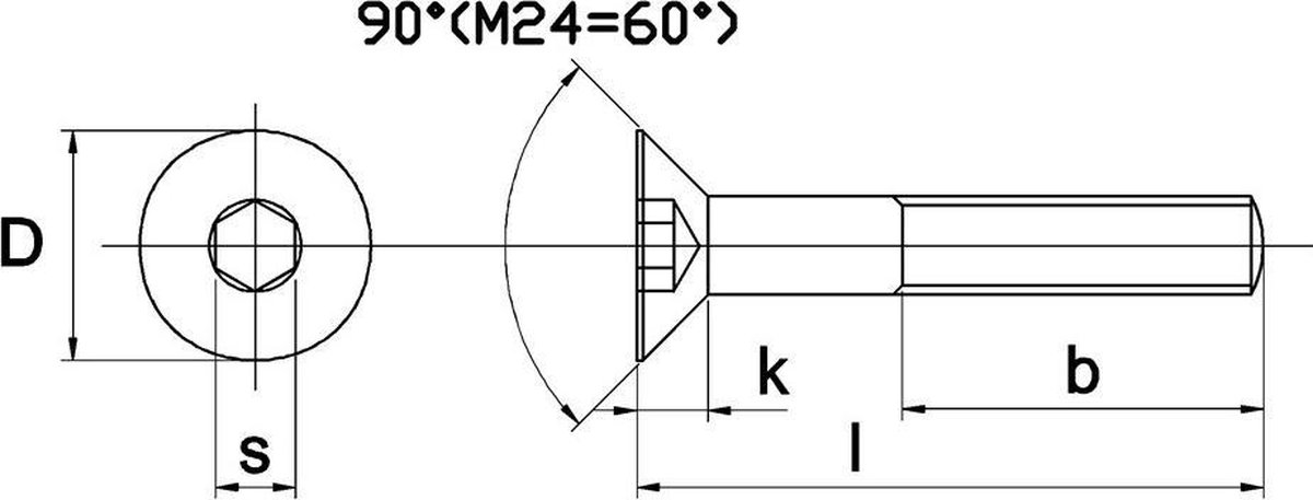 Inbusbout Din7991 10.9 Vk M5X12Mm Zwart - 500 stuks