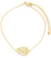 Armband Dames - Skull - RVS - Lengte Verstelbaar 17-22 cm - Goudkleurig