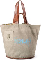 Mycha Ibiza - tas - Talamanca Fernweh 1051 - strandtas - shopper - clutch - lederen hengsels