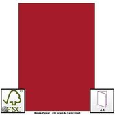 Benza Hobbykarton om zelf wenskaarten te maken 220 Gram - A4 - Kerst rood - 20 stuks