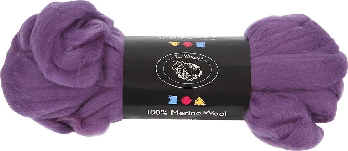 Merino wol, 21 micron, violet, 100 gr