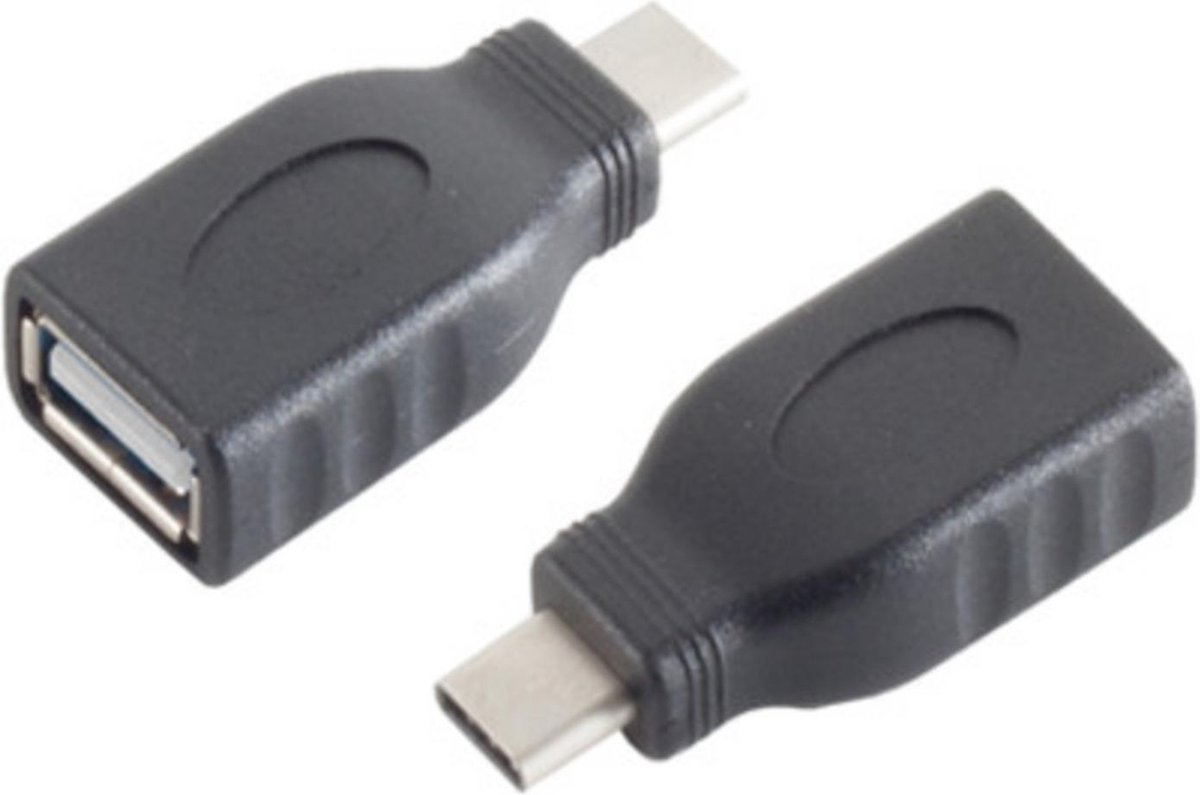 USB-C (m) - USB-A (v) adapter - USB2.0 / zwart