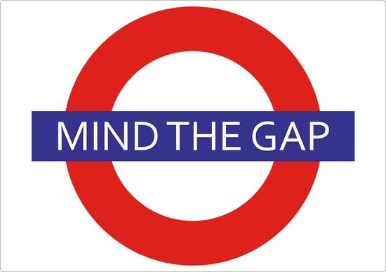 Waarschuwingsbord 'Mind the gap'