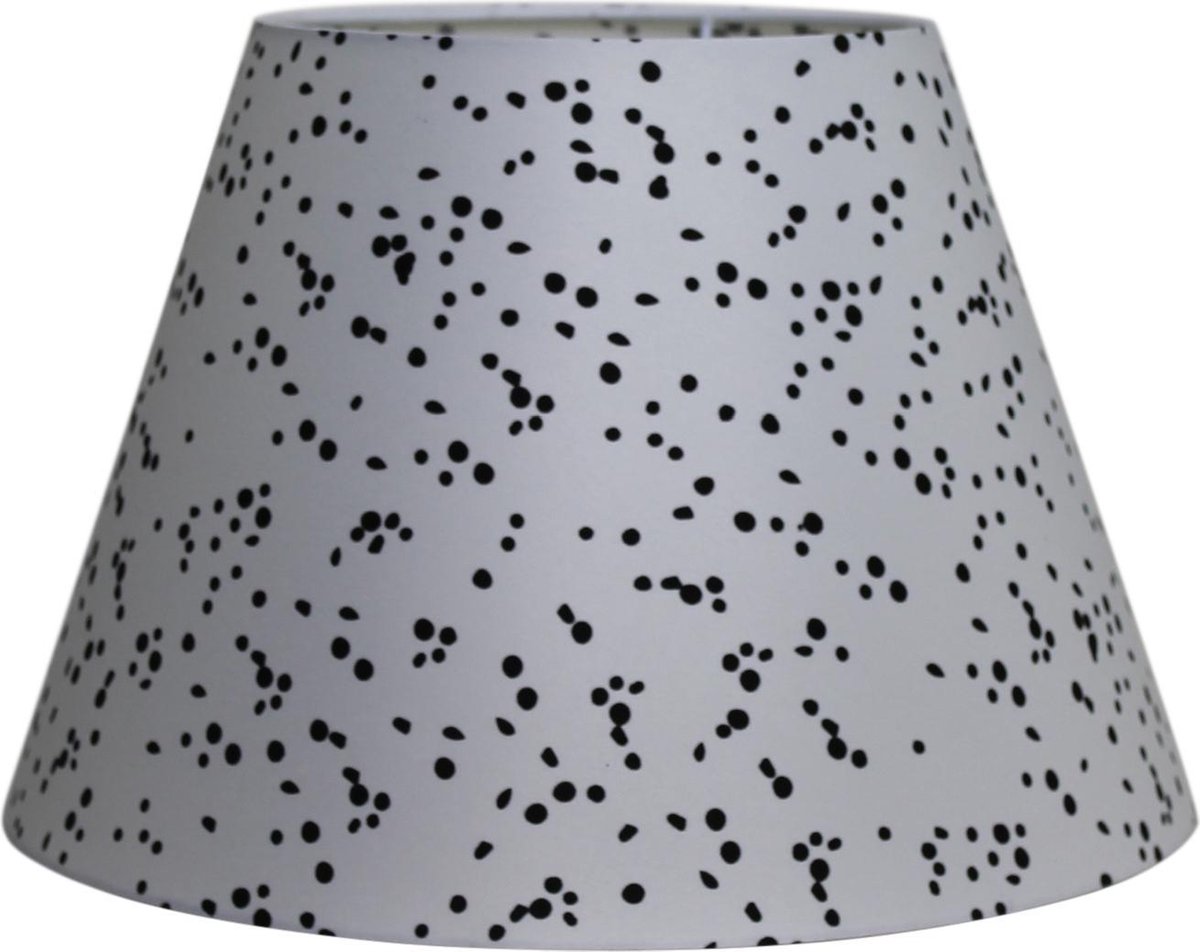 Lampenkap Zwart Wit Met Stippen - Katoen - Hippe Kap Voor Lamp - Housevitamin 17 x 30 x 20 cm
