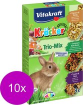 Vitakraft Konijn Kracker 3in1 - Konijnensnack - 10 x Musli&Groente&Popcorn