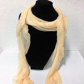 Fashionidea - Mooie zandkleurige zijde zachte glimmende sjaal