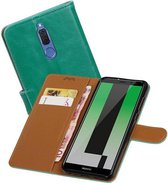 Zakelijke Book Case Telefoonhoesje Geschikt voor de Huawei Mate 10 Lite - Portemonnee Hoesje - Pasjeshouder Wallet Case - Groen Groen