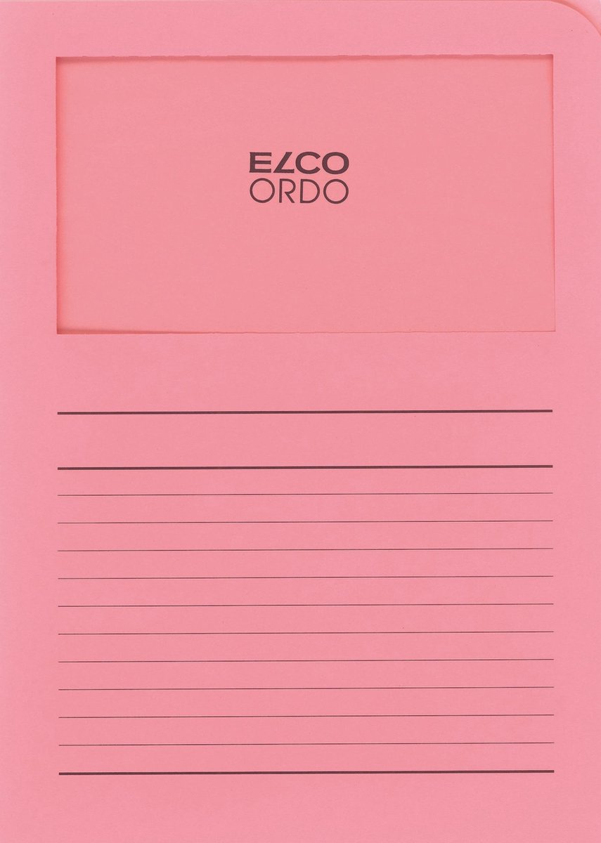 Elco Ordo Cassico L-map met venster A4 100 stuks 220 x 310 mm roze