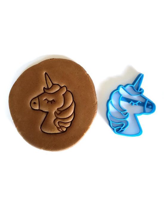 Koekjesvorm | 3-delige set | Unicorn | Eenhoorn | Zittend - Hoofd - Staand | Cookie cutter | Uitsteekvorm | Bakvorm | 8cm - koekjesvorm