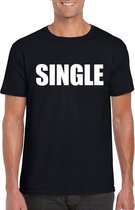 Single/ vrijgezel tekst t-shirt zwart heren 2XL