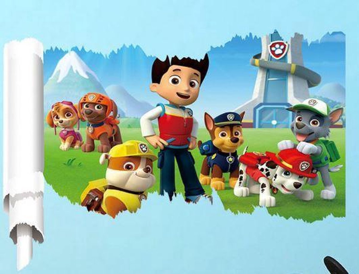 PAW Patrol Sticker / Muursticker/Deursticker PAW Patrol 70x50