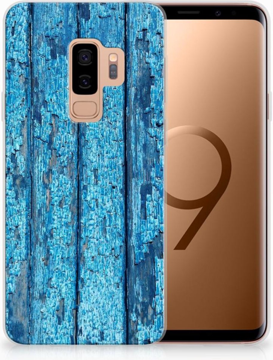 Samsung Galaxy S9 Plus Bumper Hoesje Wood Blue