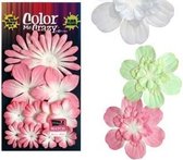 Petaloo bloemen in the pink , Papieren bloemen, scrapbooking