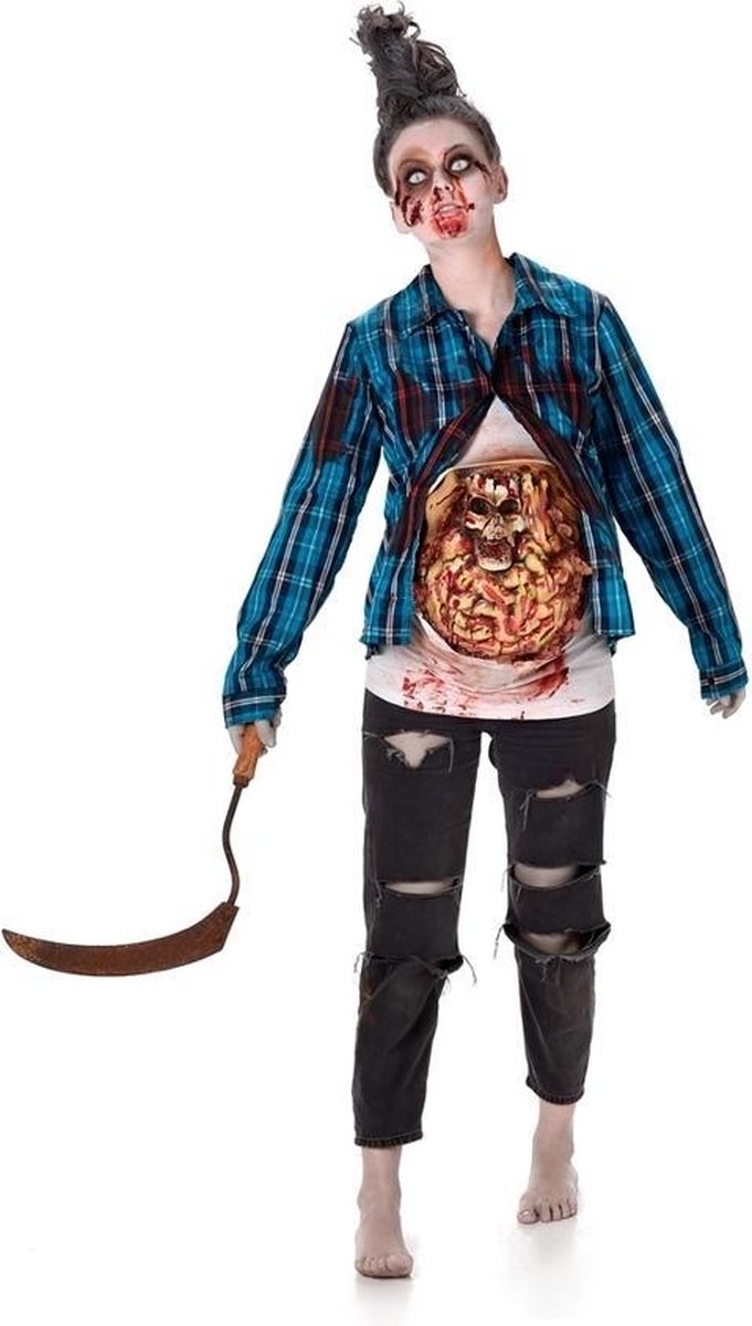 Partychimp  Zwangere Zombie Dame- verkleedkleding