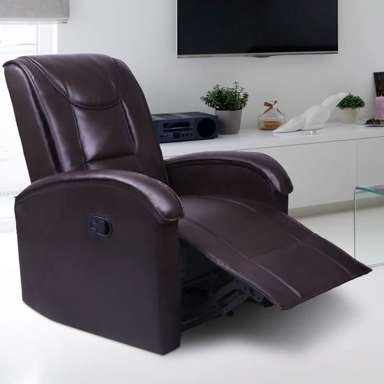 Relaxfauteuil - relaxstoel - tvstoel - verstelbaar - donkerbruin | bol.com