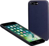 Leder Design TPU cover hoesjes cases voor iPhone 7 Plus / 8 Plus Blauw