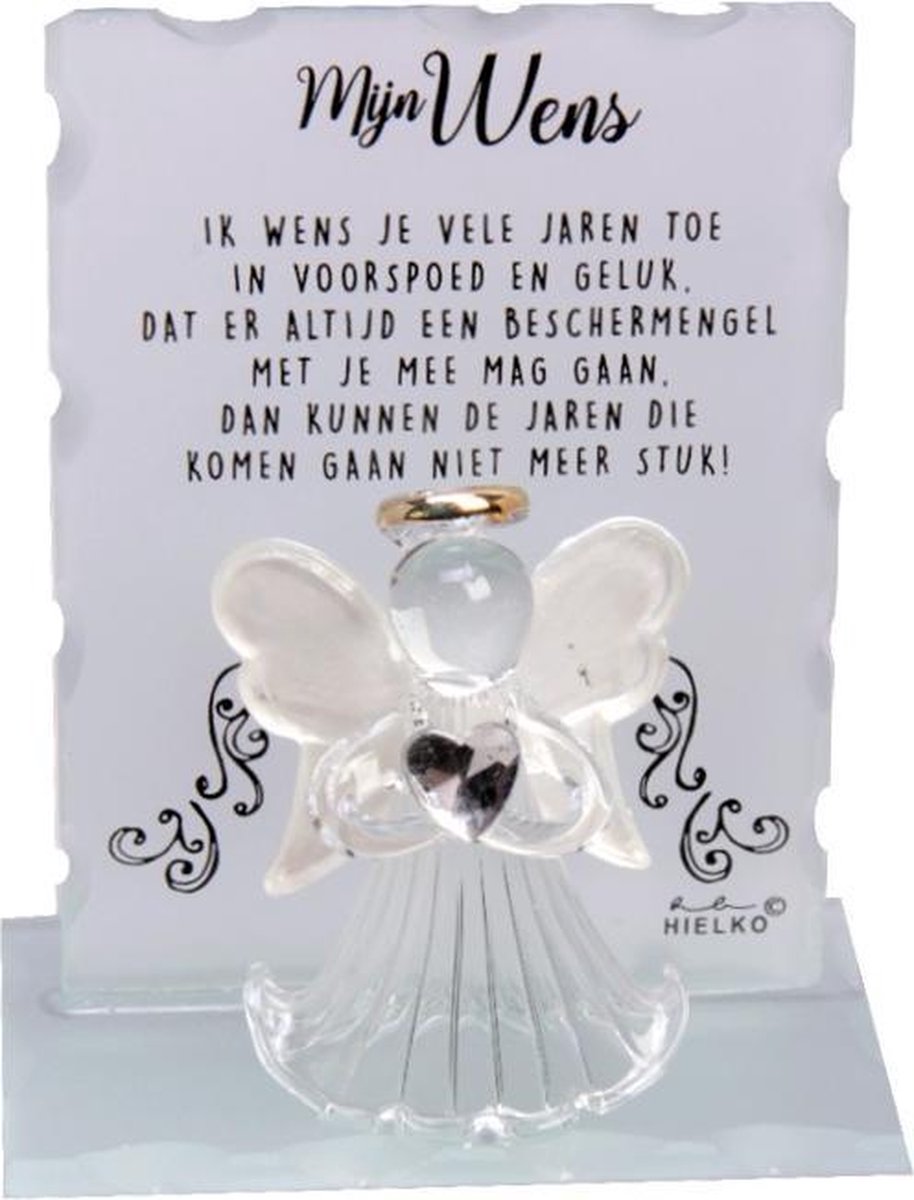 Kristallen Beschermengel met gedicht Mijn Wens - kado - New Dutch - gedicht Mijn Wens - uniek kado op Prijzenvolger.com
