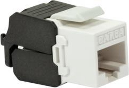 CAT6a UTP Keystone Connector - Toolless - Zwart/Wit | bol