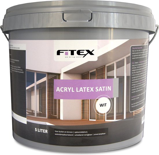 Fitex-Muurverf-Acryl Latex Satin-Ral 9010 Zuiver Wit | bol.com