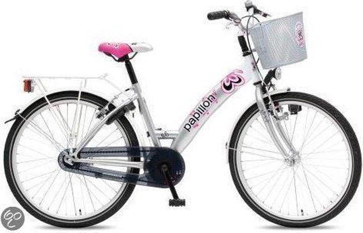 Bike fun Papillon 24 inch 38 cm meisjes terugtraprem roze | bol.com