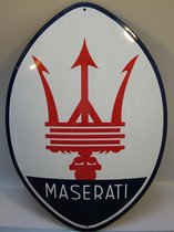 Maserati reclame bord - emaille groot reclamebord