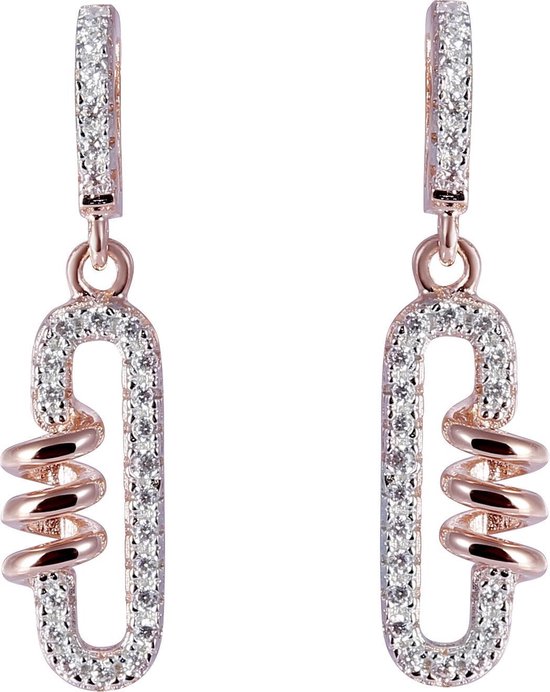 Orphelia ZO-7438 - Oorhangers - Zilver 925 Bicolor - Zirkonia - 2,5 cm