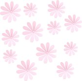 3D Bloemen Stickers / Muurstickers - Roze- 12 Stuks - Wanddecoratie