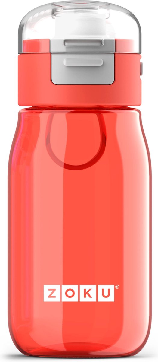 Zoku Kids Flip Gulp Drinkbeker - Kunststof/Siliconen - 465 ml - Rood