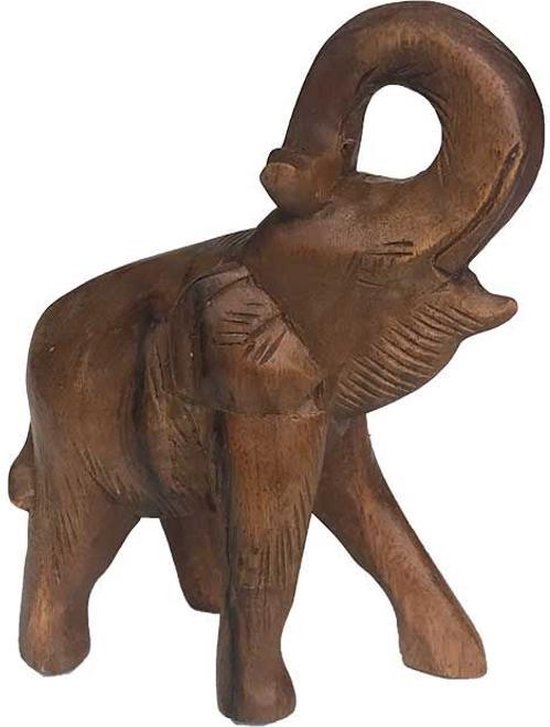 Ondergedompeld lancering vervormen Houten olifant beeld suar hout | GerichteKeuze | bol.com