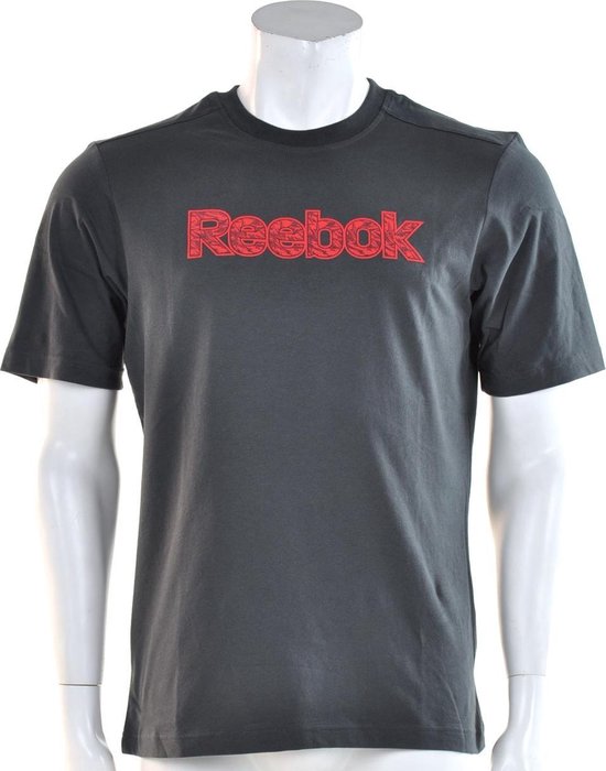 Reebok AB Big Logo Tee - Sportshirt - Heren - Maat S - Grijs;Rood | bol.com