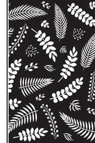 Cute Leaf Theme Notebook in Black and White 6X9