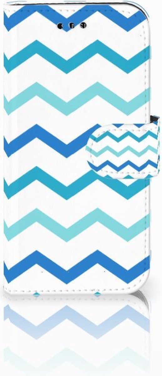 Samsung Galaxy A3 2017 Telefoon Hoesje Zigzag Blauw