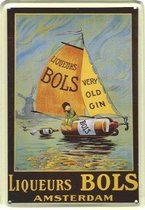 Bols Liqueurs Amsterdam - Very Old Gin - Metalen reclamebord - 10x15 cm