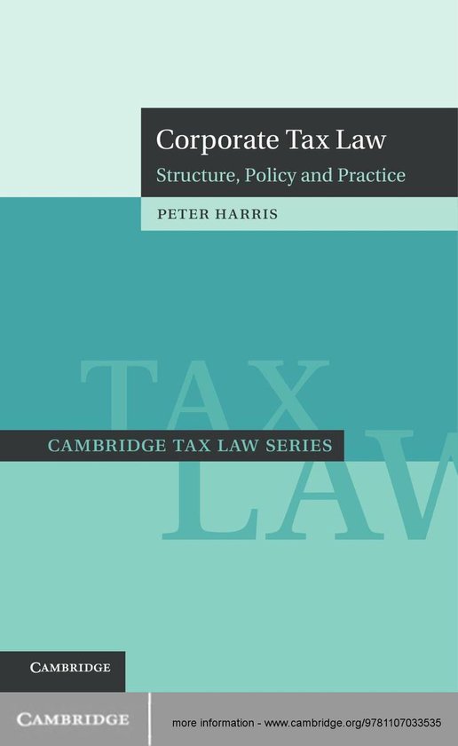 Cambridge Tax Law Series - Corporate Tax Law - cover
