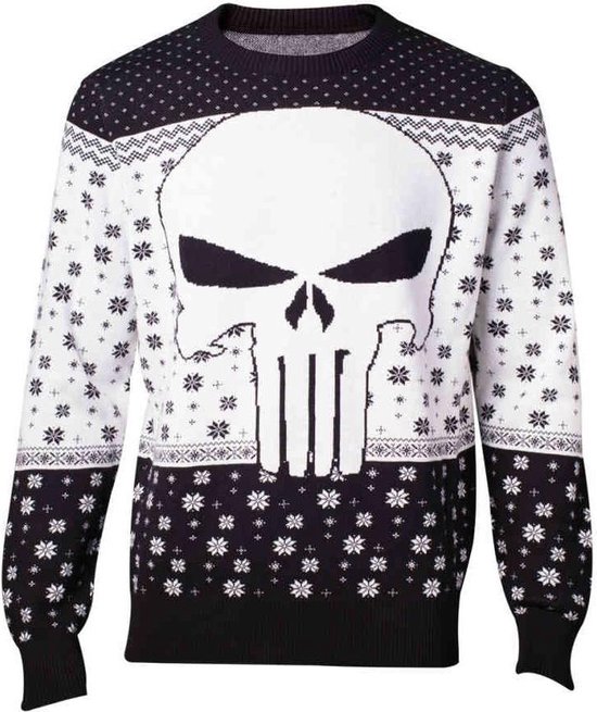 Difuzed Marvel Kersttrui Punisher Maat S - Zwart - Carnavalskleding
