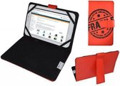 Hoes voor Point Of View Mobii Tab P701, Cover met Fragile Print, Rood, merk i12Cover