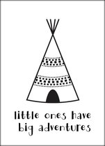 | Kinderkamer Canvas Sweet Dreams Babykamer Kinderposter met tent, zwart wit