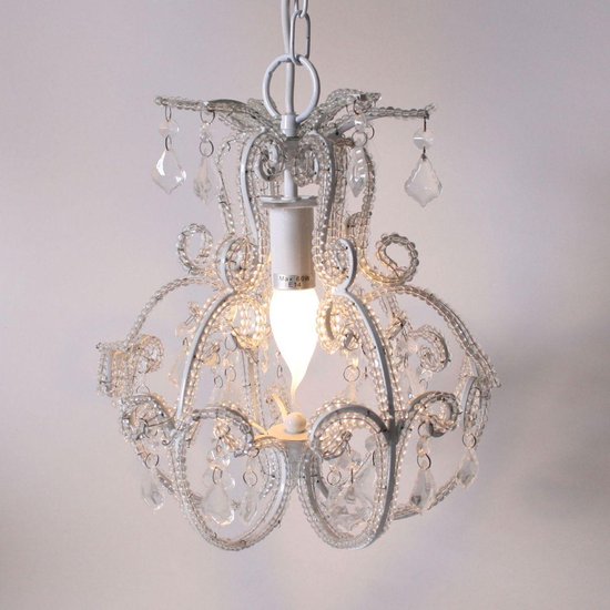 Leven van uitzetten Superioriteit Kroonluchter Lamp Brocante stijl met Kristallen ø 28 cm | bol.com