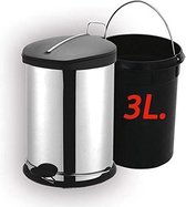 Pedaalemmer afvalbak 3 liter glans