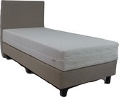 Bedworld Boxspring 1 persoons bed - Eenpersoons bed - 100x210 cm - Met Matras - Beige
