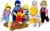 Ensemble de poupées à plier en bois Goki Famille d'agriculteurs 7-14,5 cm
